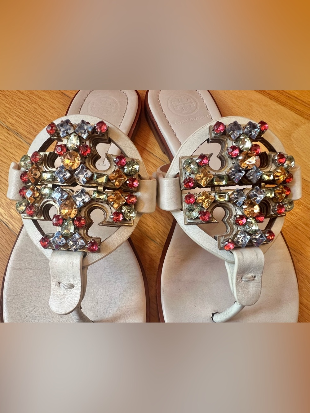 Tory Burch Multicolor Crystal Miller Leather Sandals - Picture 6 of 12